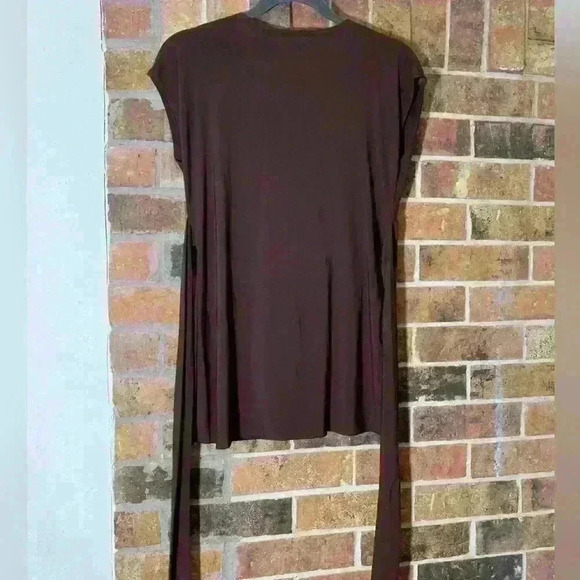 Y2K Rue21 Brown and Gold belted top with a flowy design - Picture 3 of 4